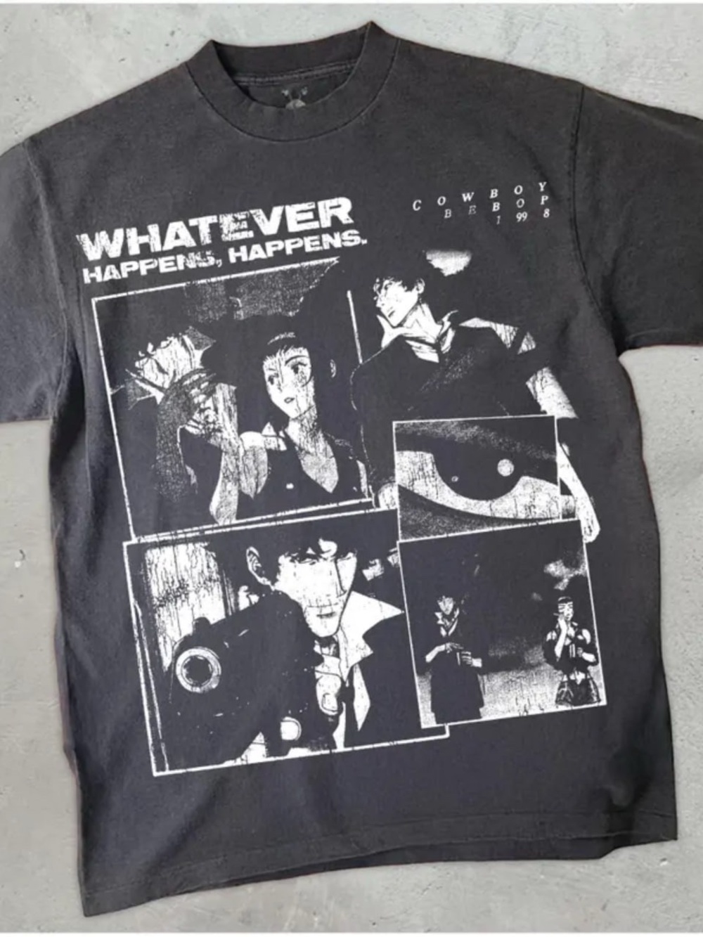 Gildan Black 'Whatever Happens' Graphic Tee